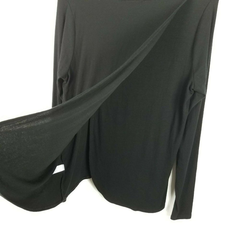 Marine Layer Black Ribbed Tinley Tulip Back Top - Picture 5 of 7